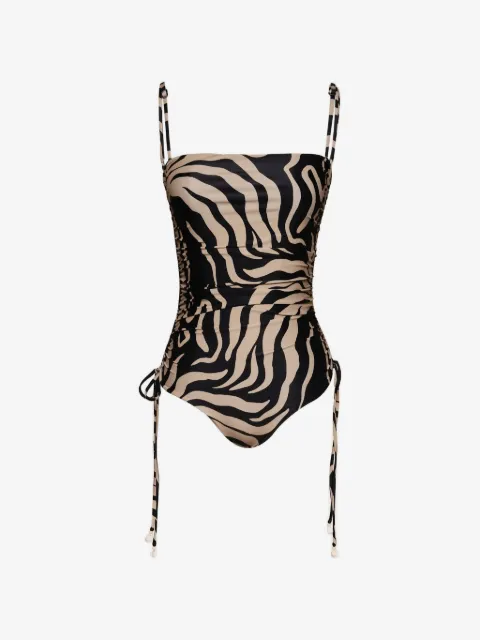 Johanna Ortiz Tarangire zebra-pattern one piece