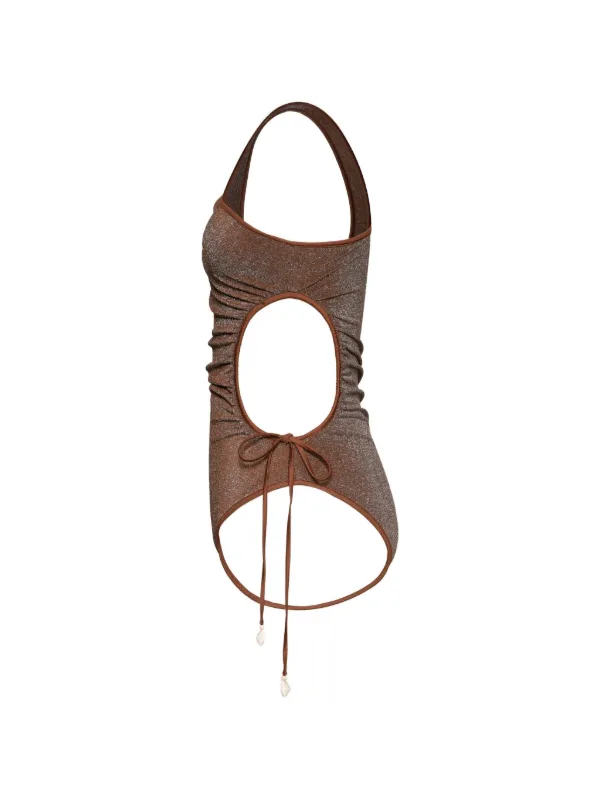 Johanna Ortiz Whispering one-shoulder One Piece | Brown | FARFETCH