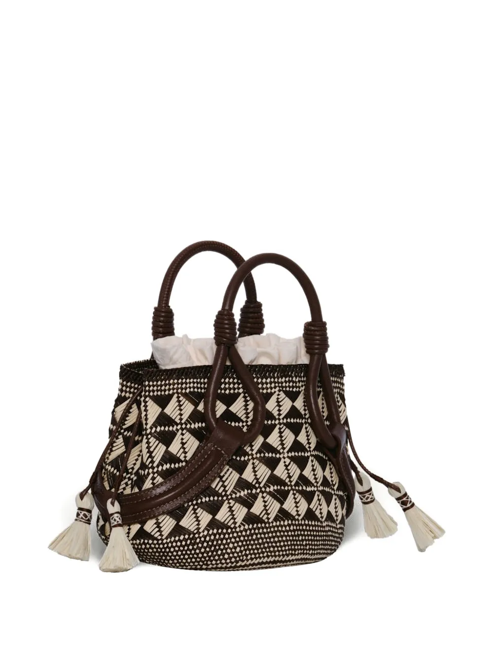 Johanna Ortiz mini Fluid Grace geometric-pattern tote bag - Bruin