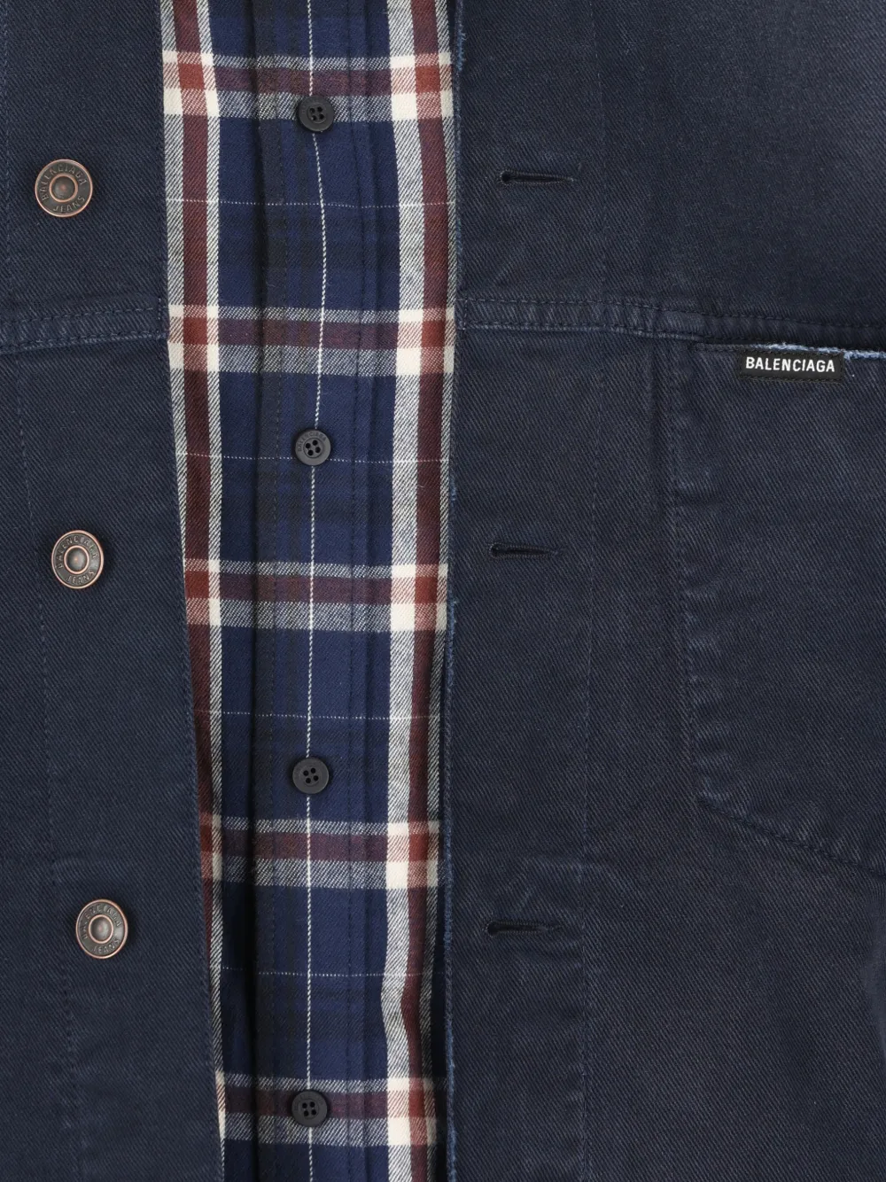  Balenciaga Button-fastening Check-pattern Jacket - Blue 