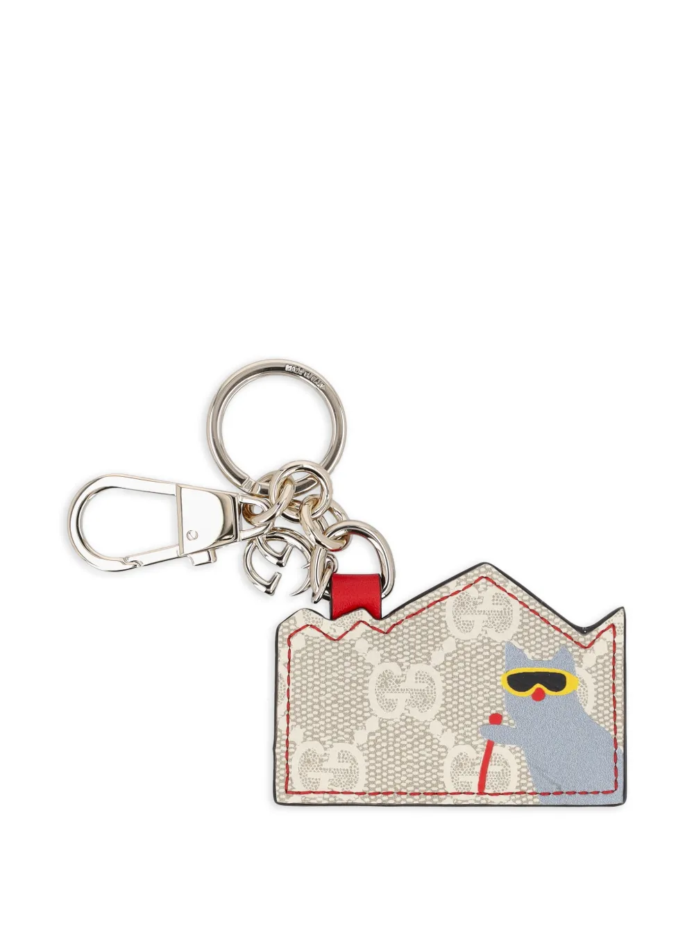 Gucci printed-charm keyring - Nude