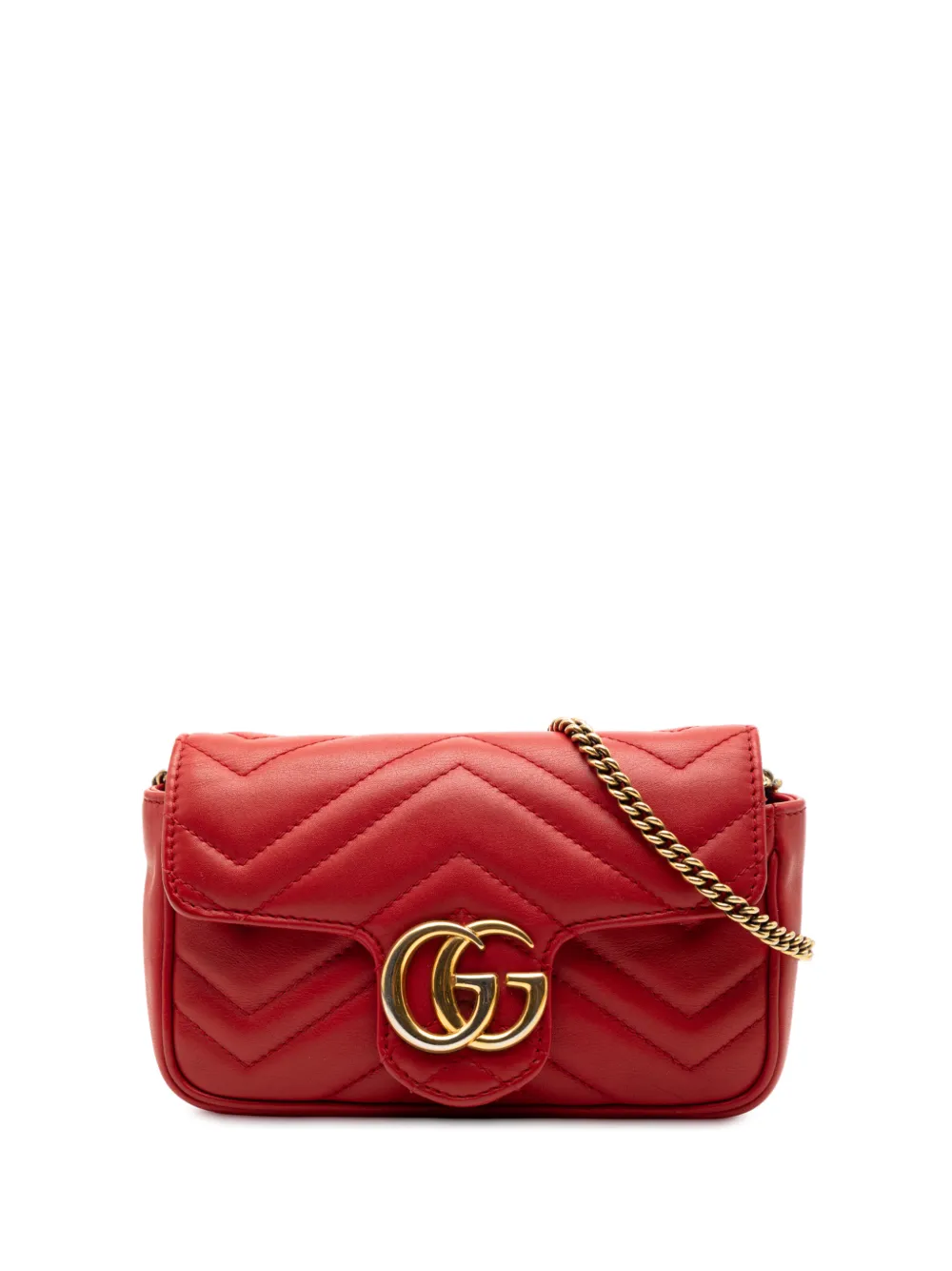 Gucci Pre-Owned 2016-2025 Mini GG Marmont Matelasse Leather Flap crossbody bag - Red