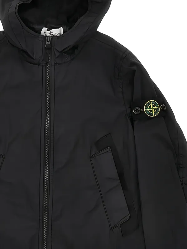 Stone Island Junior フーデッド ジャケット | ブラック | FARFETCH JP