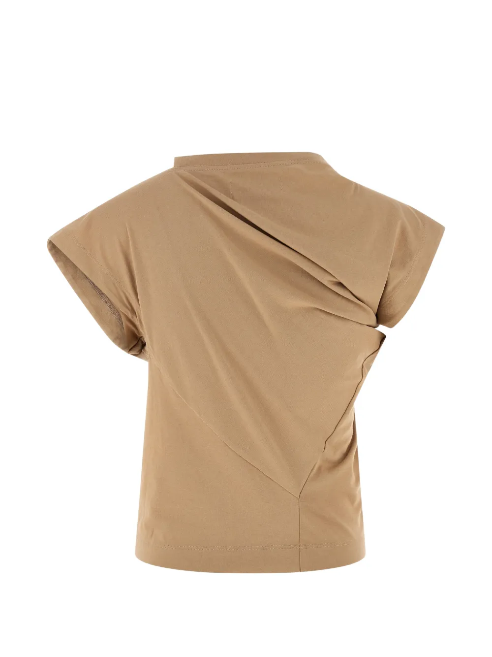 Orb asymmetrical-sleeve top