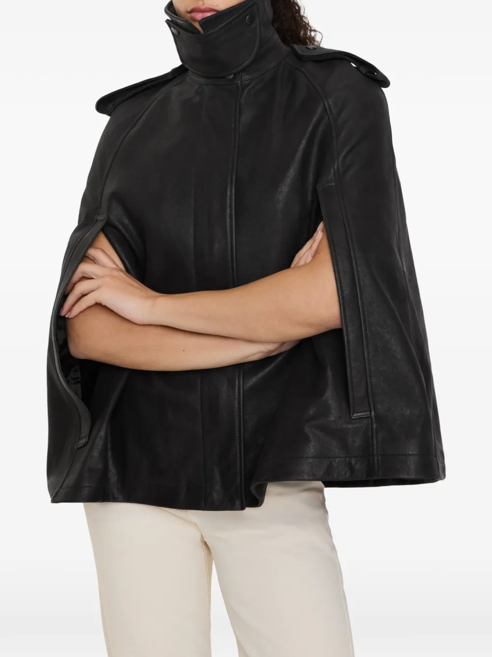 Burberry Leren cape Zwart