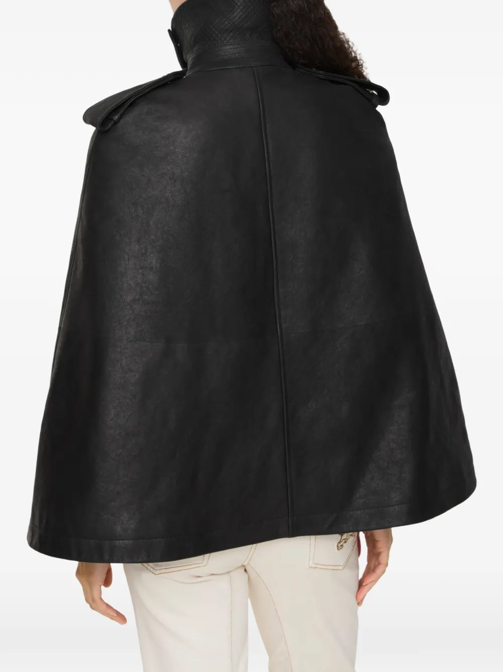 Burberry Leren cape Zwart