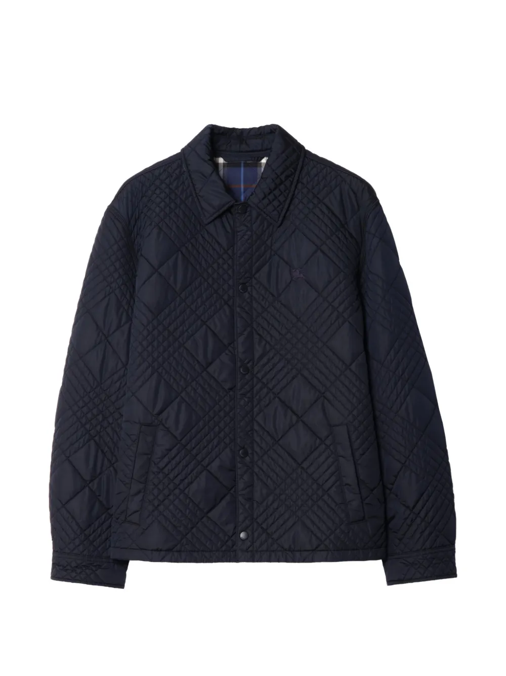 Burberry check-stitch jacket - Blu