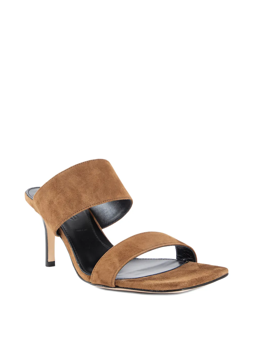 Aeyde Square Toe High Heel Sandals In Brown