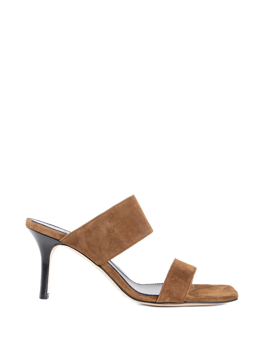 Aeyde Square Toe High Heel Sandals In Brown