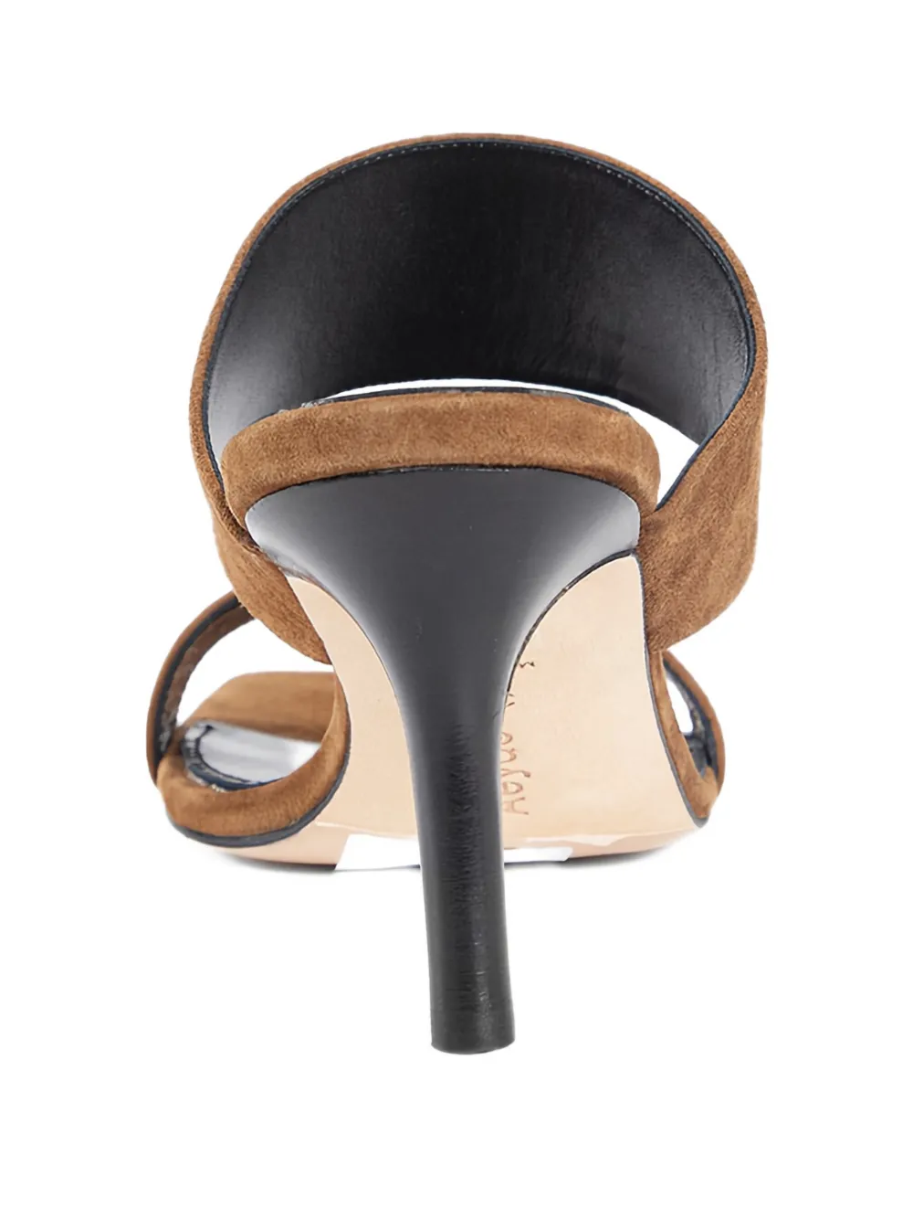 Aeyde Square Toe High Heel Sandals In Brown