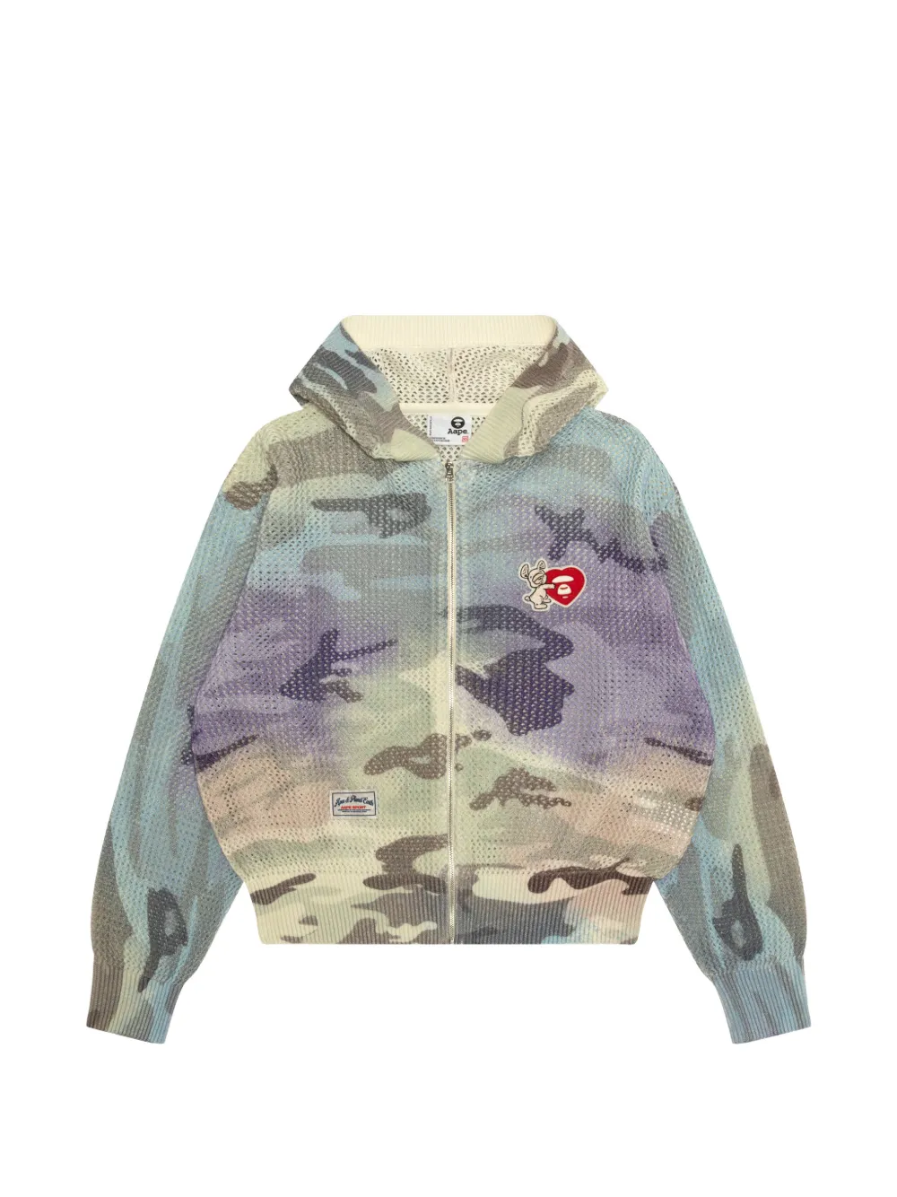 AAPE BY *A BATHING APE® Felpa camouflage con cappuccio e zip - Blu