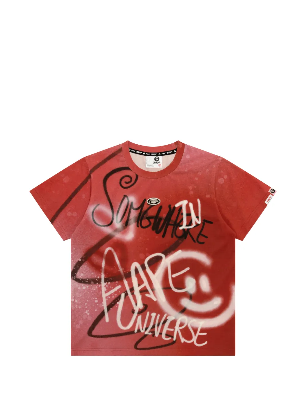 AAPE BY *A BATHING APE® T-shirt con stampa graffiti - Rosso