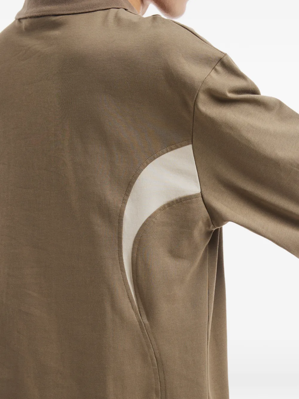 Off Duty Ovan T-shirt met contrasterend vlak en lange mouwen Bruin