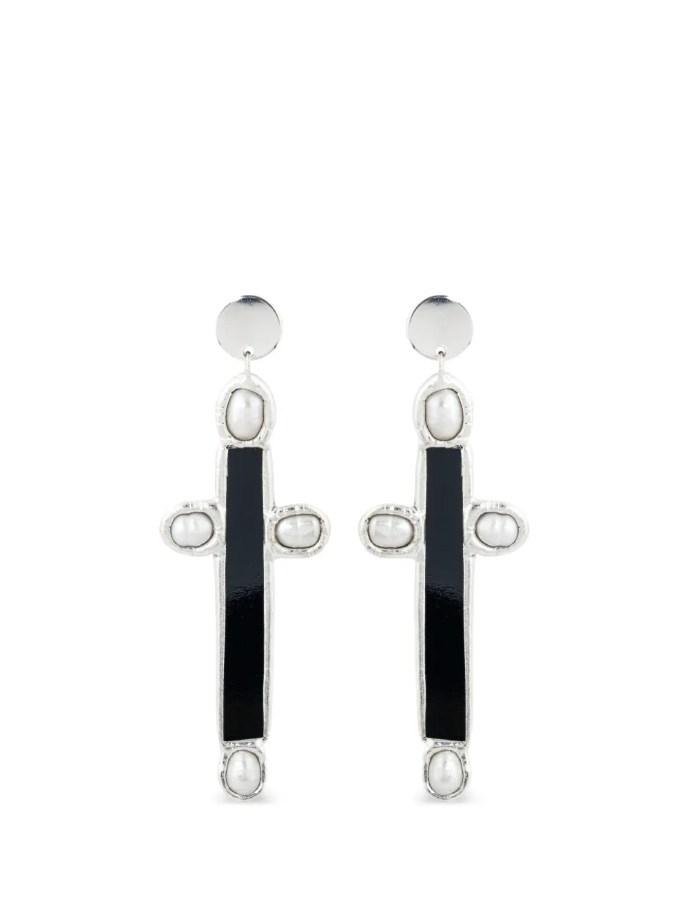Poison Drop Lab cross drop earrings - Nero