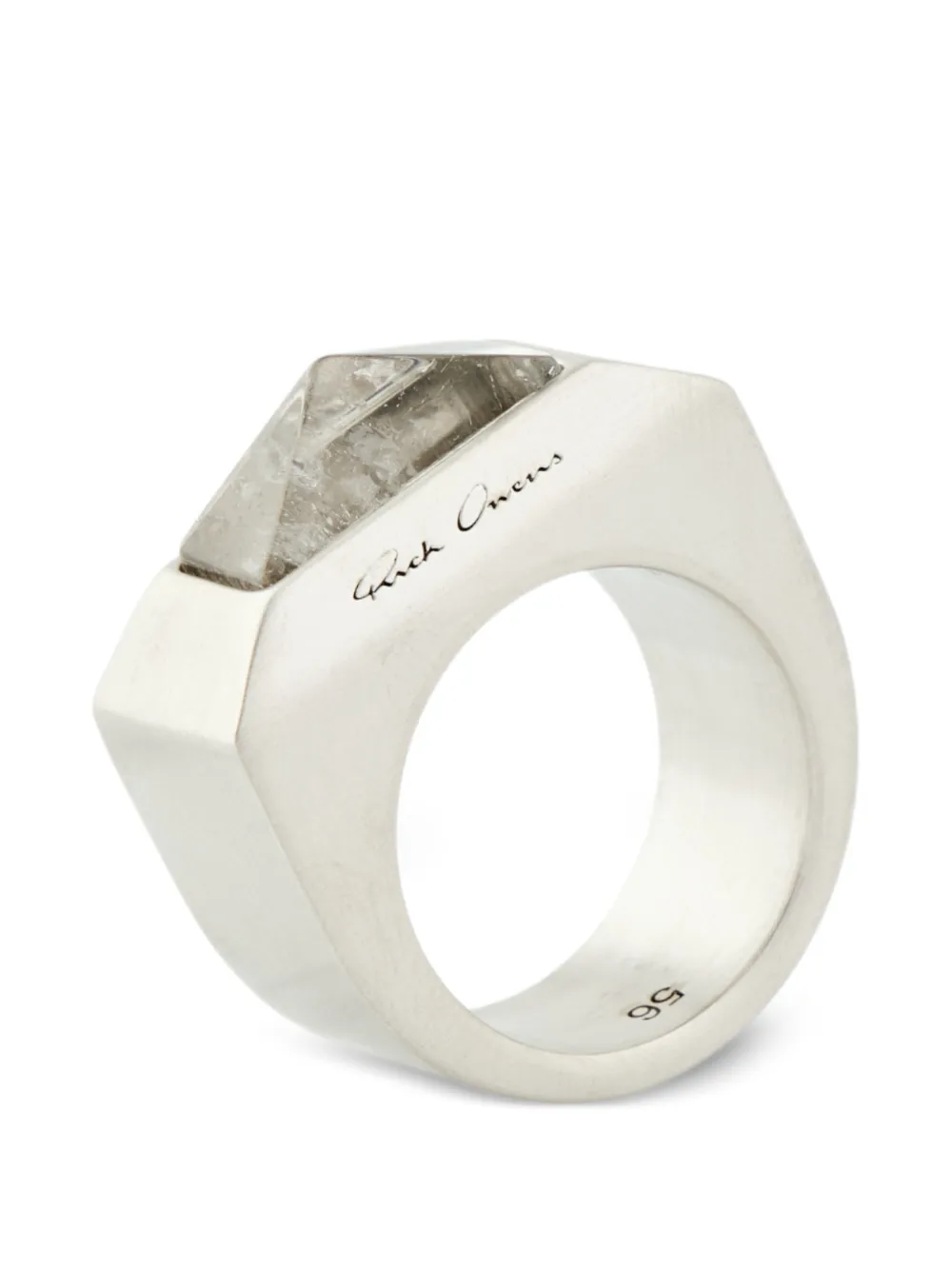  Rick Owens Anillo Crystal Pyramid - Plateado 