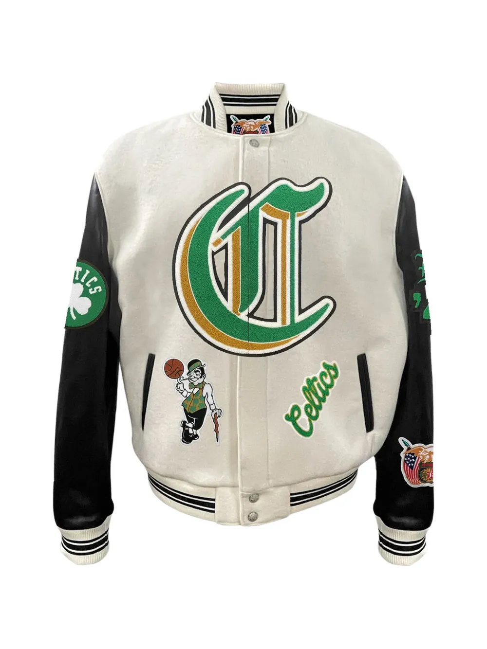 Jeff Hamilton Boston Celtics leather bomber jacket - Toni neutri