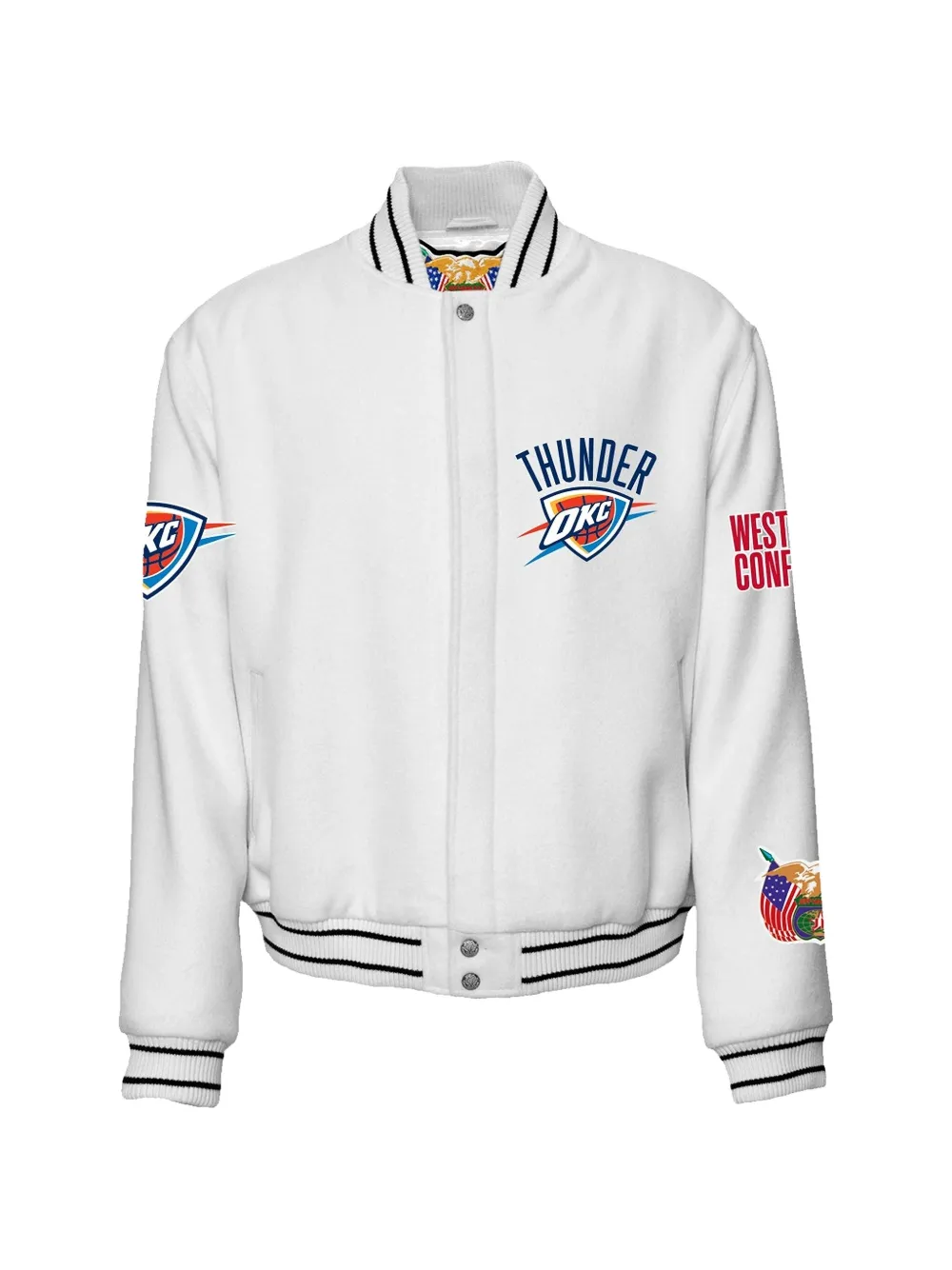 Jeff Hamilton Oklahoma City Thunder varsity jacket - Bianco