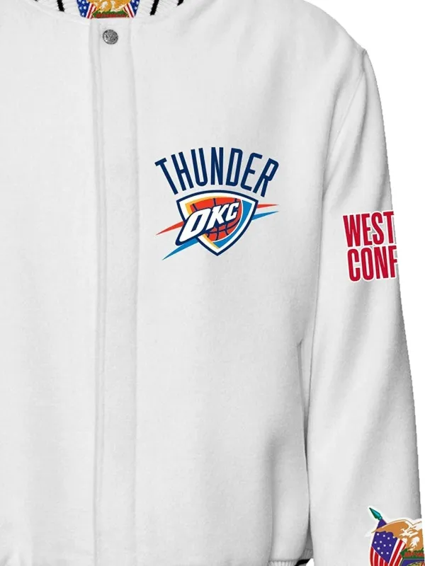 Jeff Hamilton Oklahoma City Thunder Varsity Jacket | White