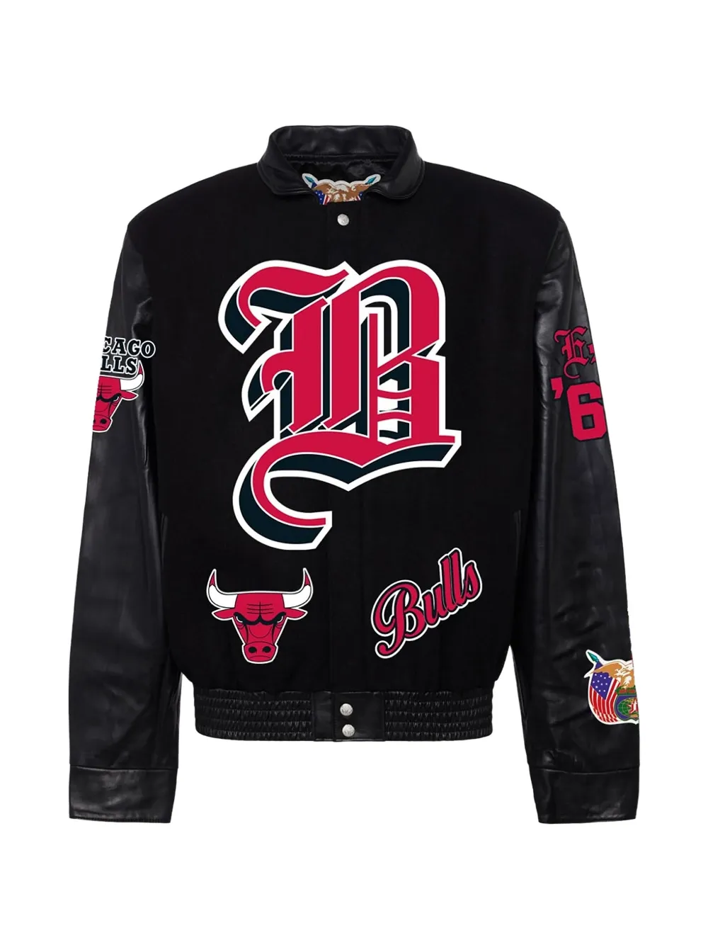 Jeff Hamilton logo-patch reversible bomber jacket - Nero