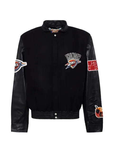 Jeff Hamilton logo-patch bomber jacket