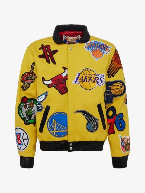 Jeff Hamilton chaqueta bómber Collage de piel de Jeff Hamilton x NBA