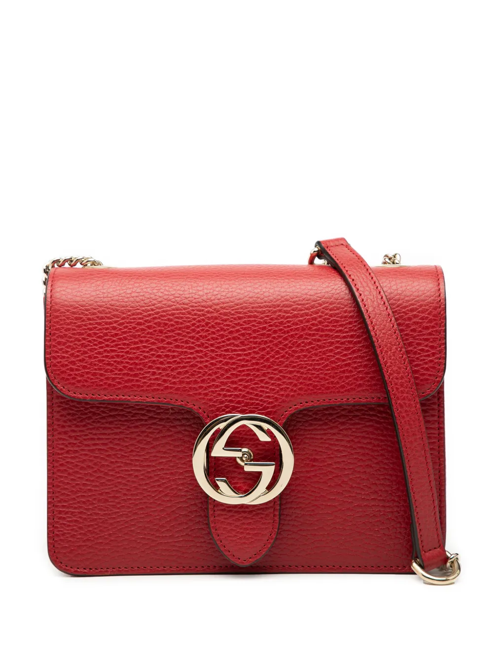 Gucci Pre-Owned 2016-2025 Small Dollar Calfskin Interlocking G crossbody bag - Rosso