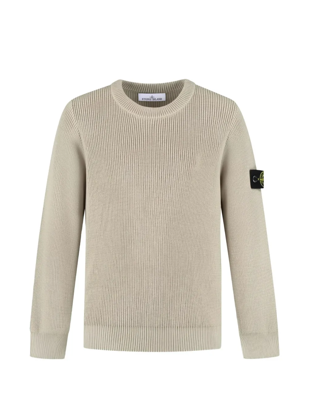 Stone Island Junior ribbed logo-patch sweater - Neutrals
