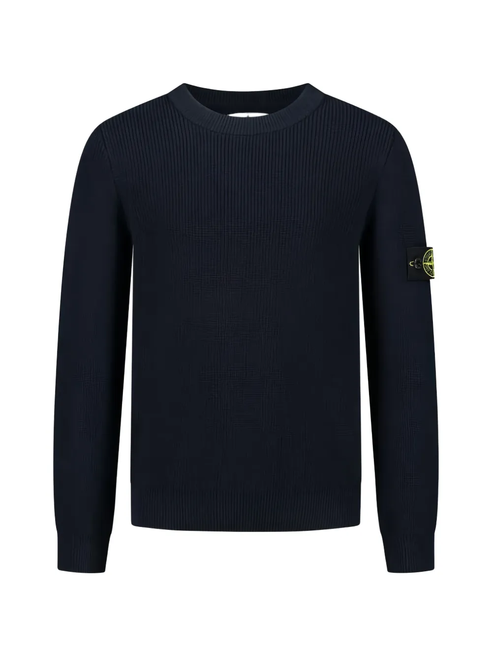 Stone Island Junior logo-patch ribbed sweater - Blu