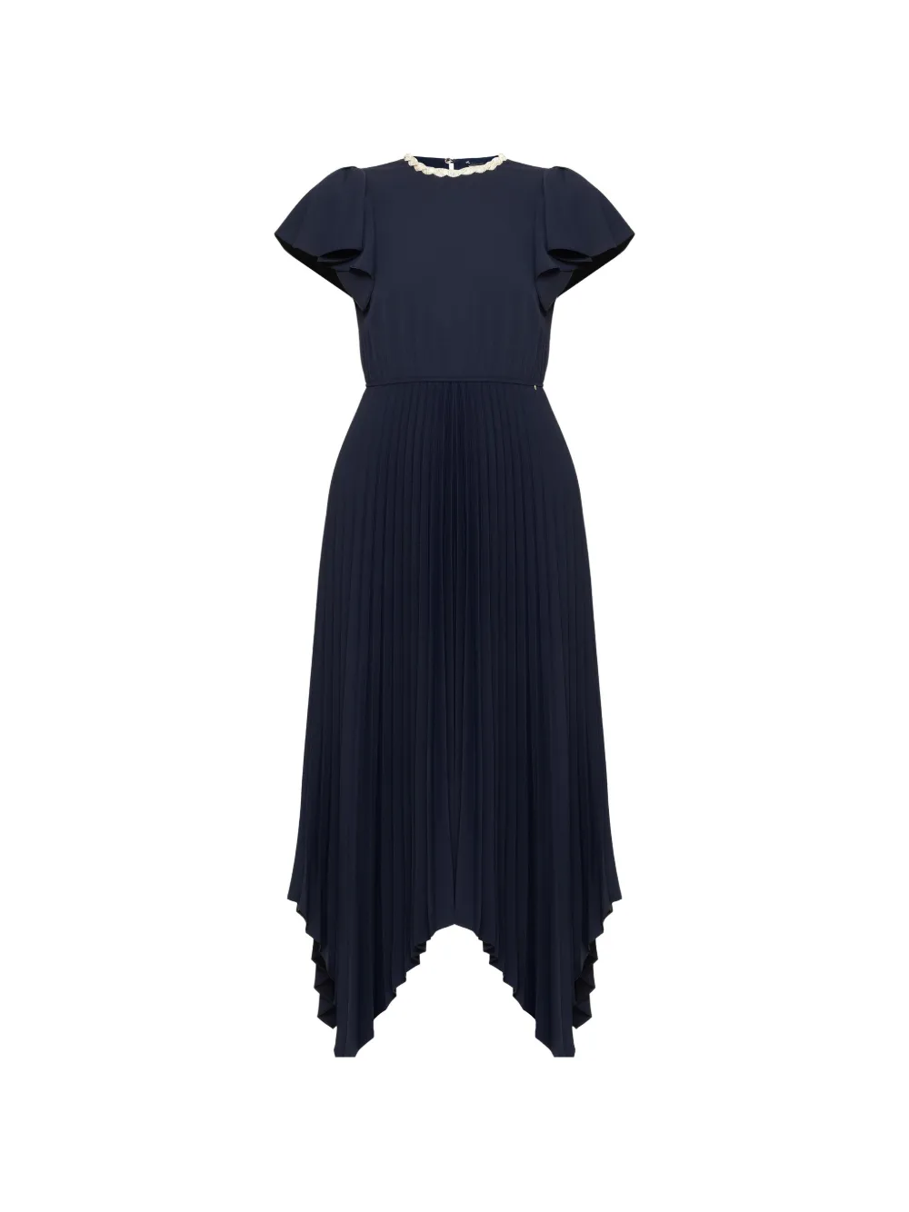 NISSA crystal-embellished pleated dress - Blu