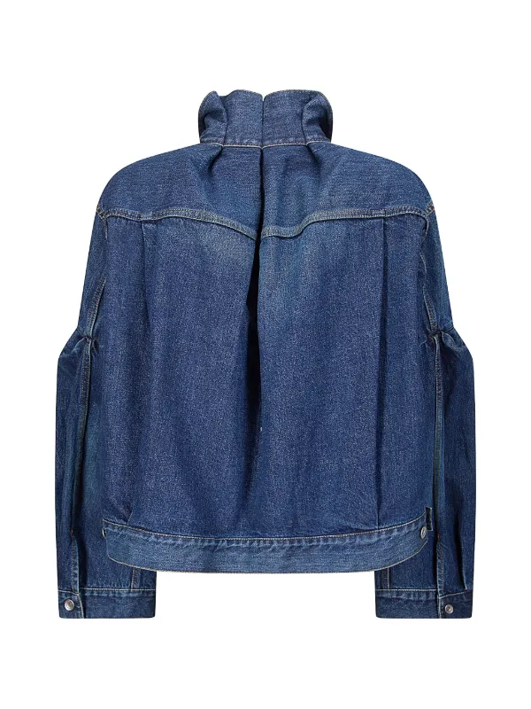 Sacai パフスリーブ デニムジャケット | ブルー | FARFETCH JP