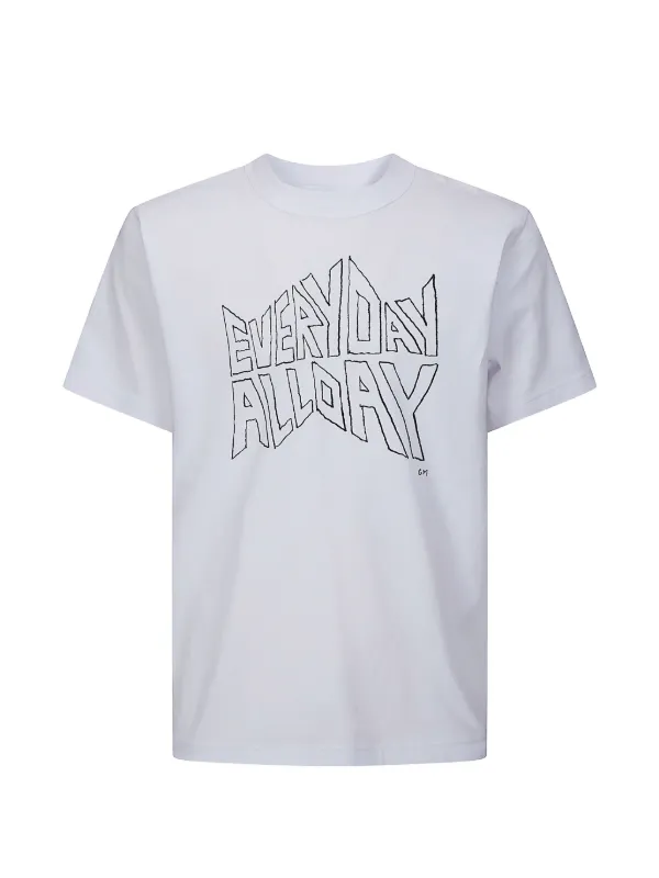 Sacai X Geoff Mcfetridge Print T-shirt in White