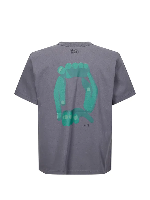 sacai geoff Geoff McFetridge Tシャツ Sacai x Geoff Mcfetridge プリント Tシャツ | グレー | FARFETCH JP