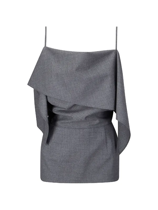 MM6 Maison Margiela Ruffled Top in Grey