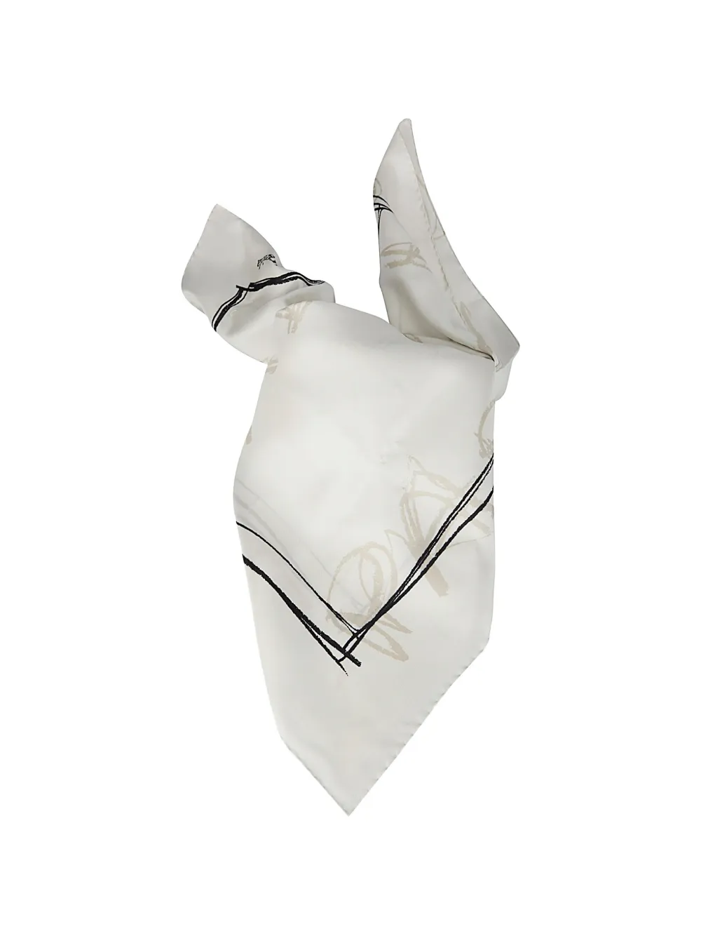 Maison Margiela logo-jacquard foulard - Bianco