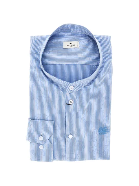 ETRO striped band-collarl shirt