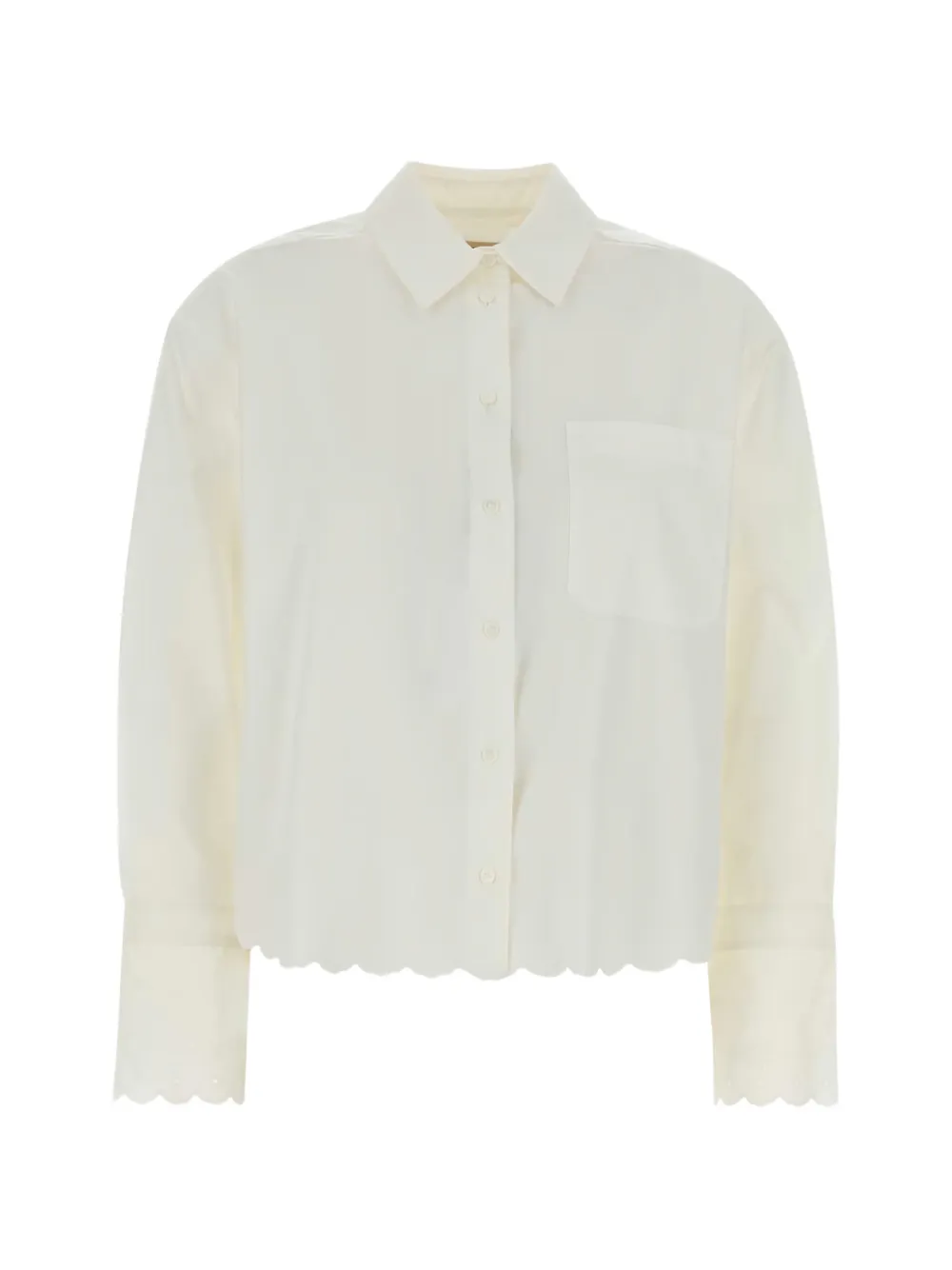 Weekend Max Mara Neutro scalloped poplin shirt - Weiß