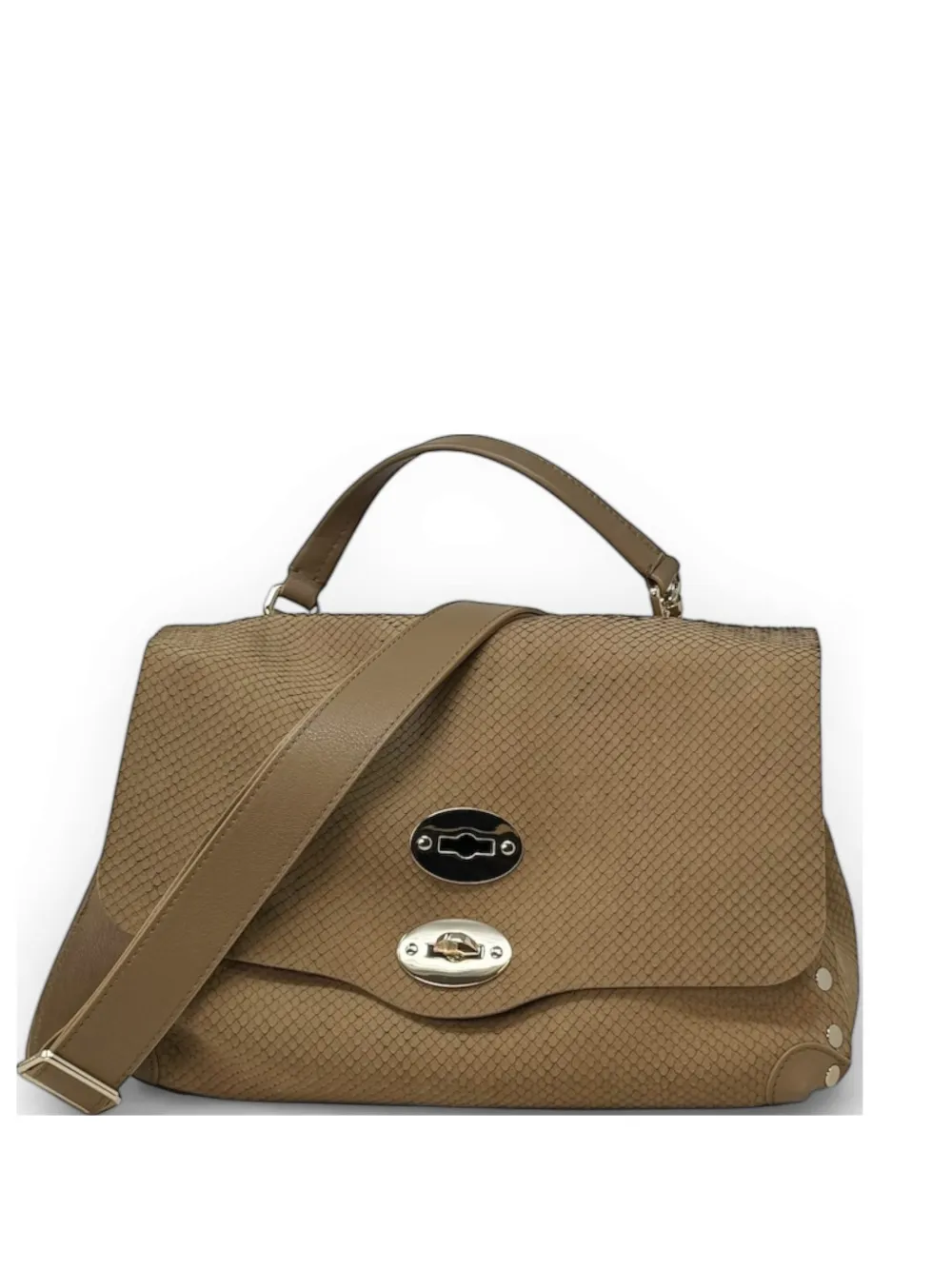 Zanellato small Postina studded shoulder bag - Toni neutri