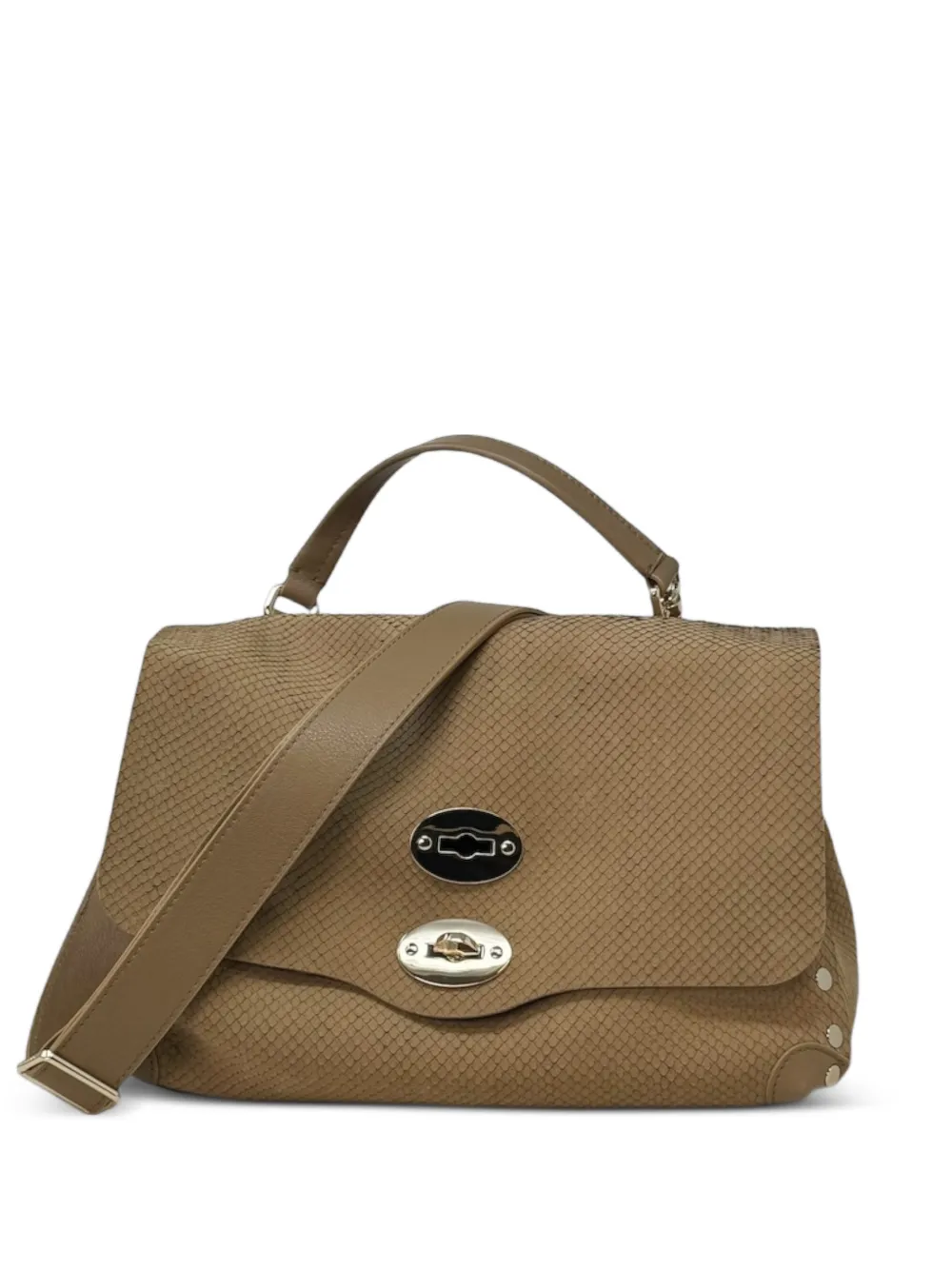 Zanellato small Postina studded shoulder bag - Toni neutri