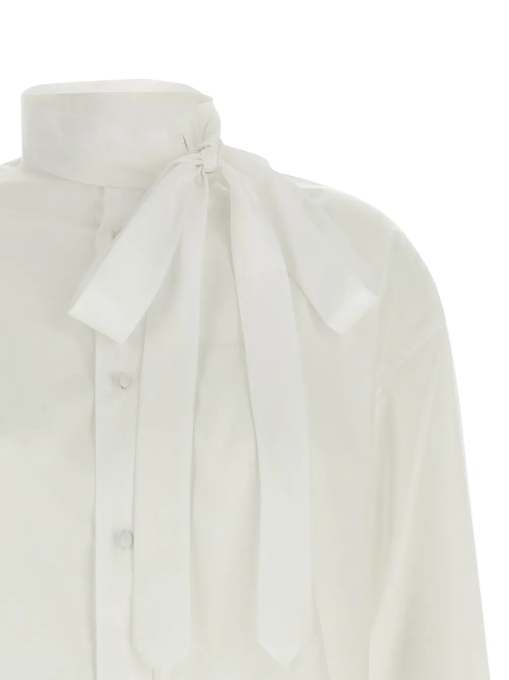  Kenzo Lavallière Collar Embroidered Shirt - White 