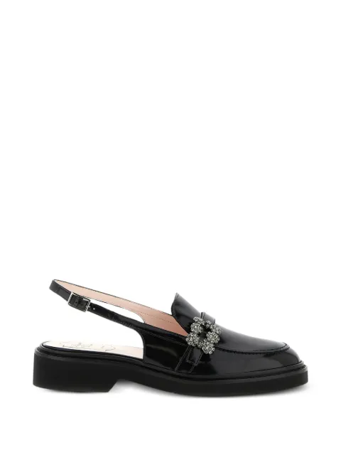 Roger Vivier crystal-buckle leather loafers