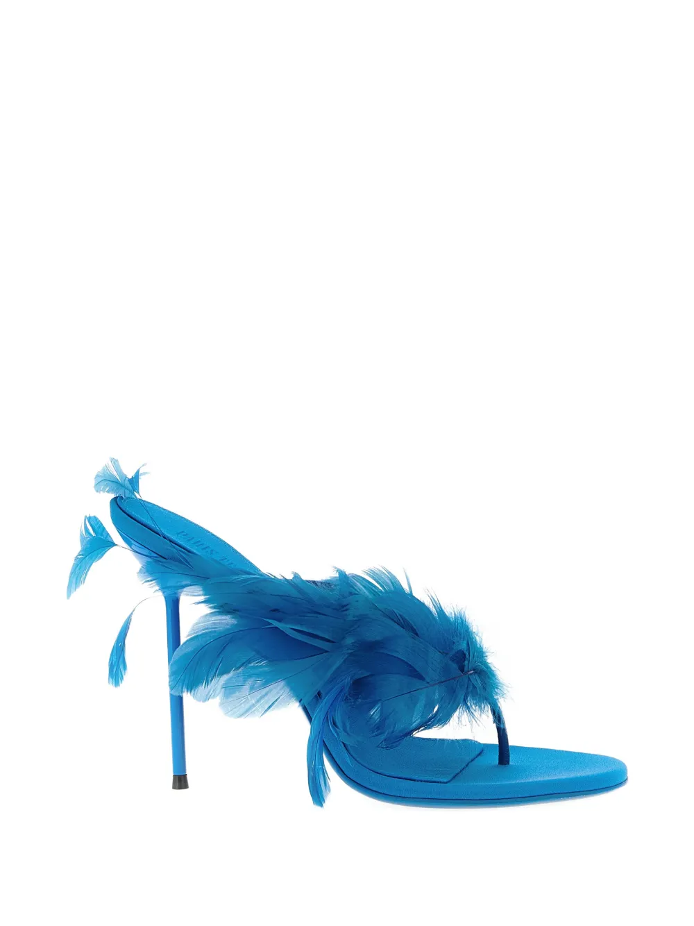 Paris Texas Lidia feather thong mules Blauw