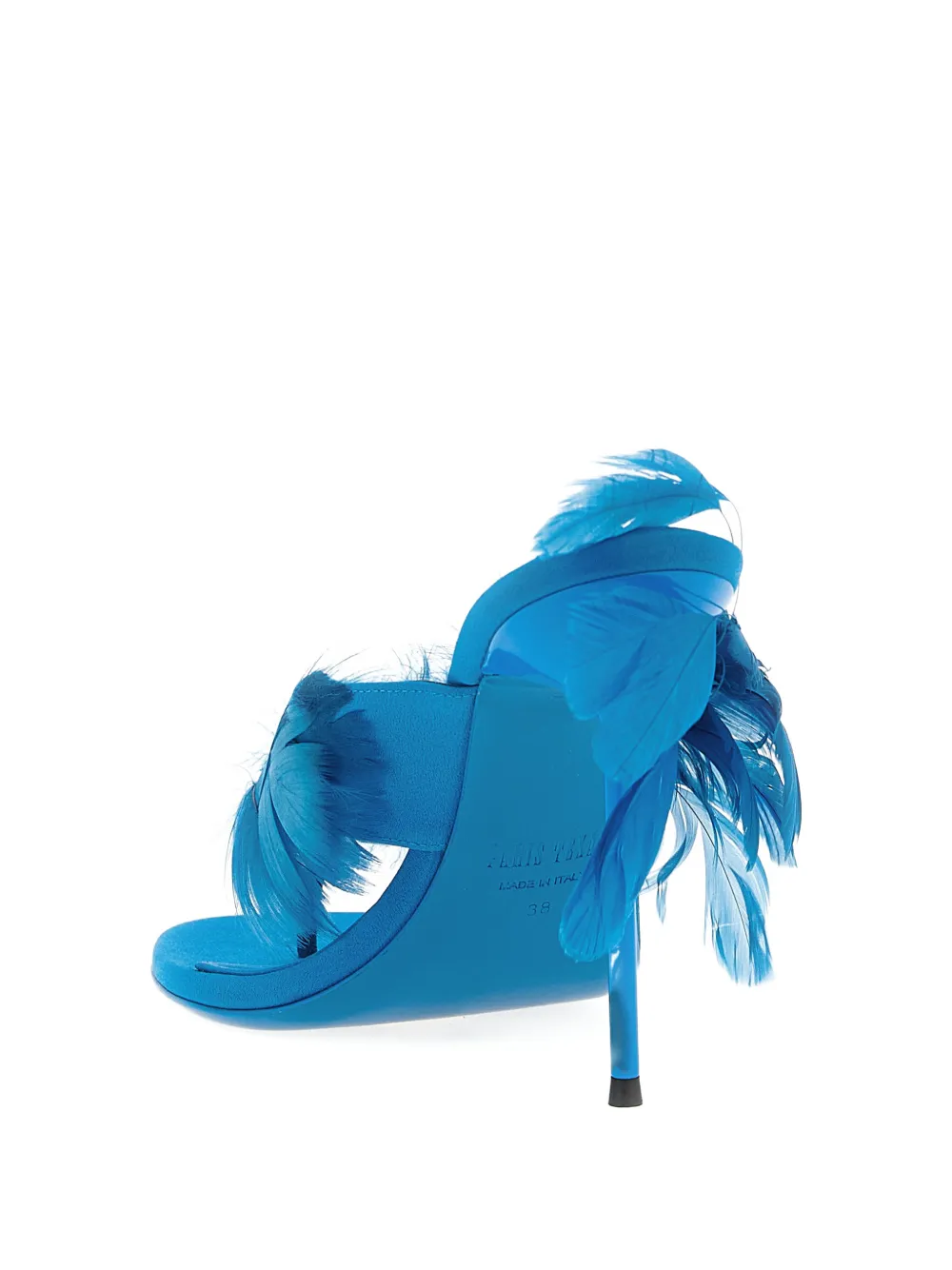 Paris Texas Lidia feather thong mules Blauw