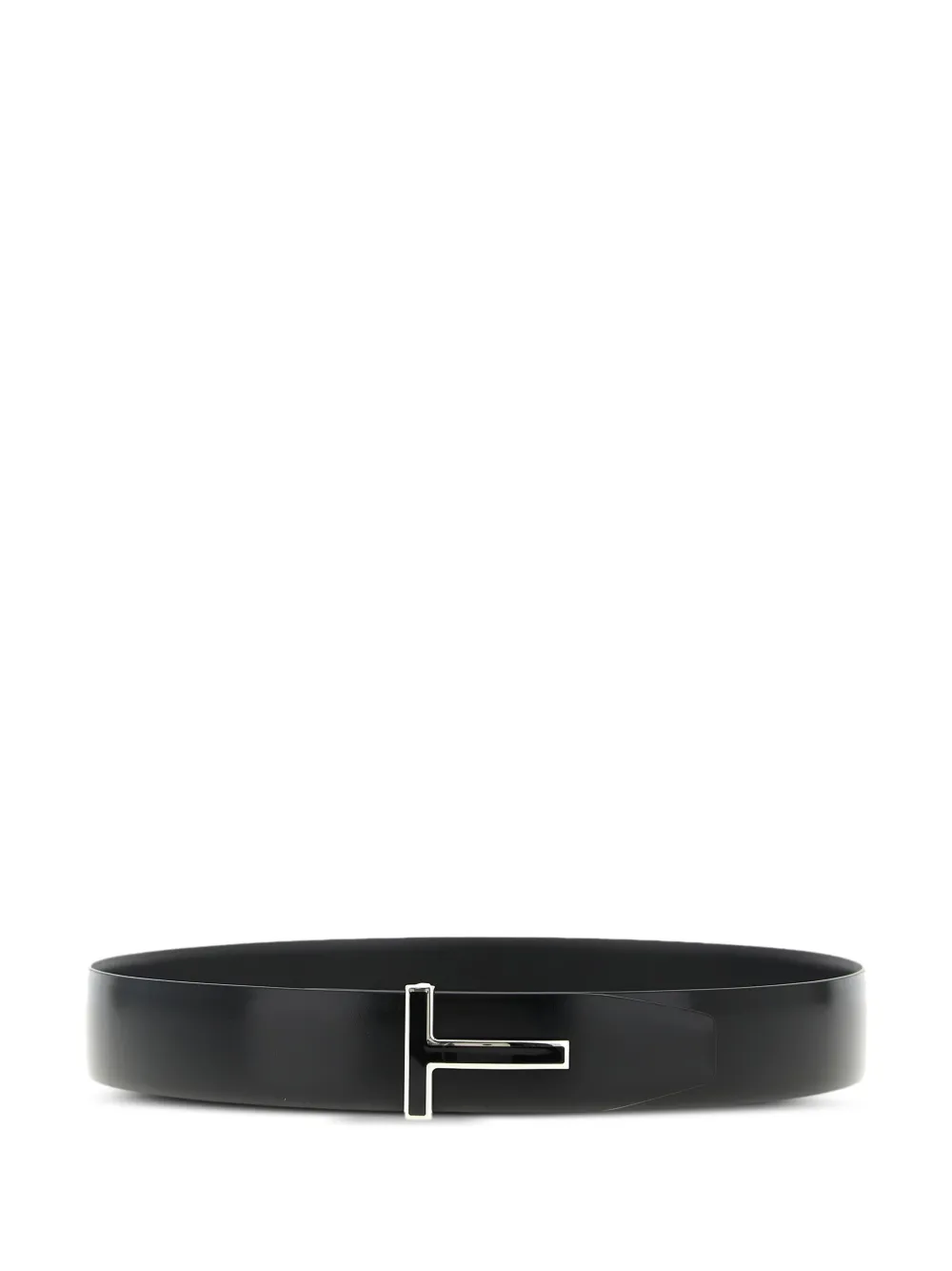 Tom Ford Enamel Logo Reversible Belt In Black