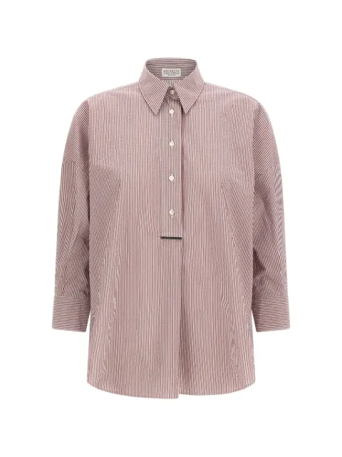 Brunello Cucinelli striped jewelled shirt
