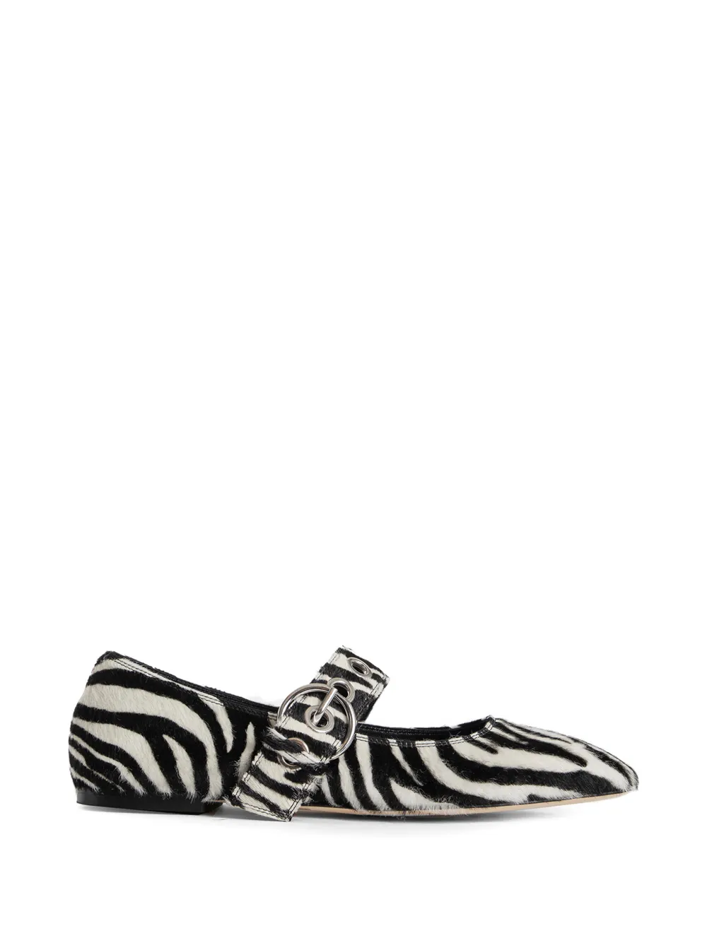 Aeyde zebra-print pony-hair ballet flats Wit