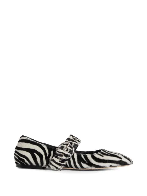 Aeyde zebra-print pony-hair ballet flats