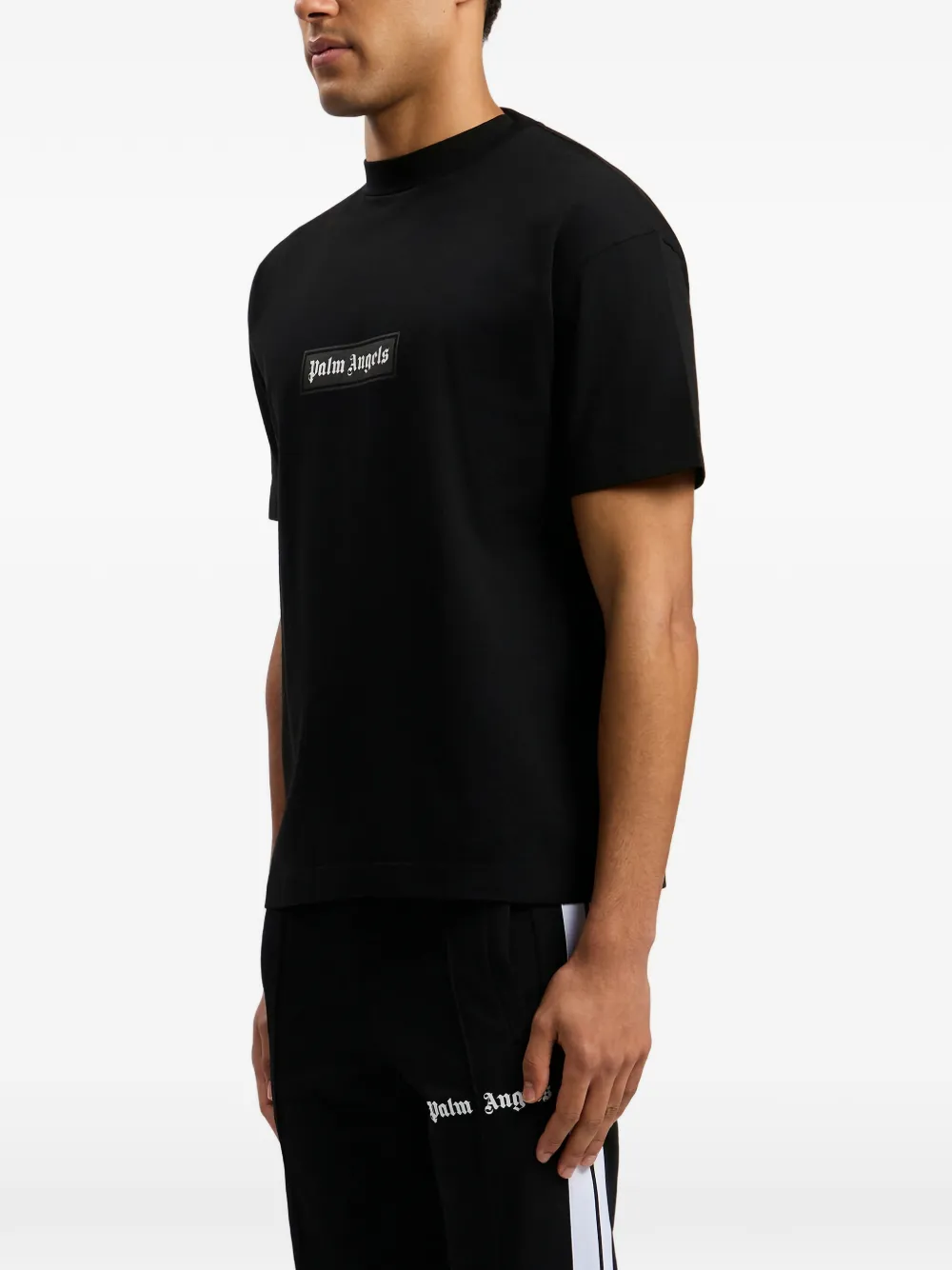 Palm Angels T-shirt met logo Zwart