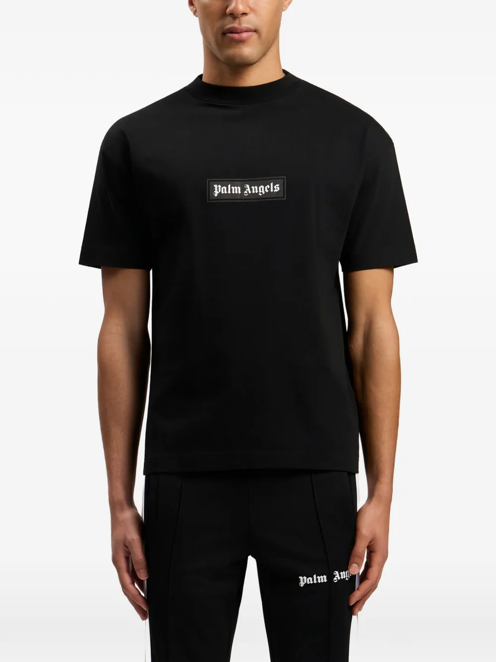 Palm Angels T-shirt met logo Zwart