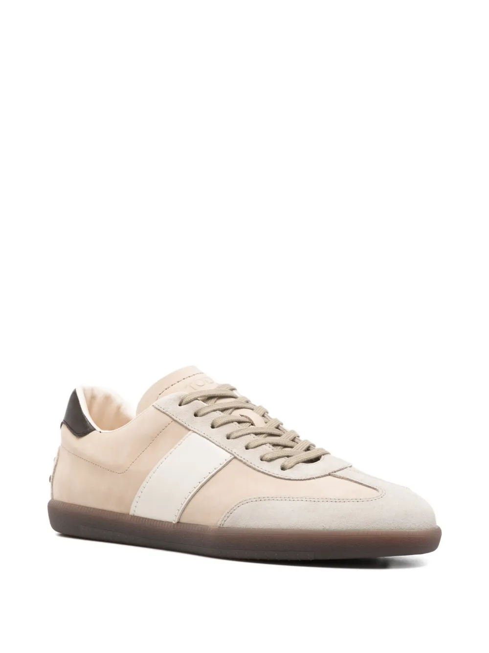 Tod's Tabs panelled suede sneakers Beige