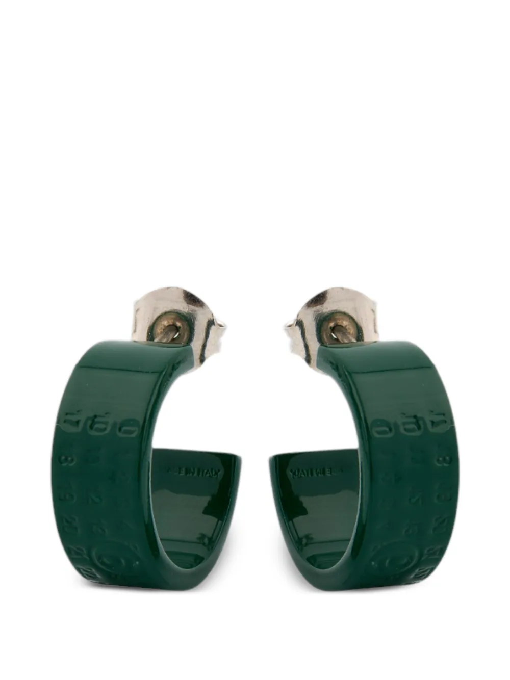 MM6 Maison Margiela logo-detail hoop earrings - Argento